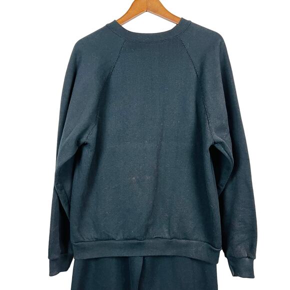 Tultex Sweatsuit Sweatshirt Sweatpants Set Black 90s / early Y2K - M/L - Picture 1 of 8